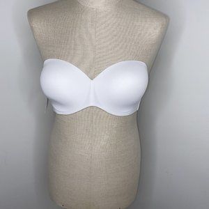Maidenform Full Coverage Bra 36D White Boost Strapless Underwire Padded